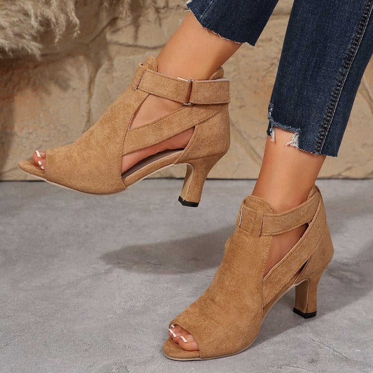 Damen Peep-Toe Pumps mit elegantem Riemendesign und stabiler Absatzhöhe R&B