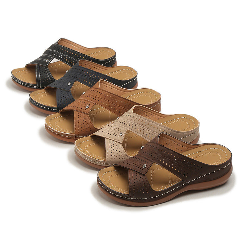 Damen Komfortable Riemensandalen mit anatomischer Fußbettung und perforiertem Obermaterial R&B