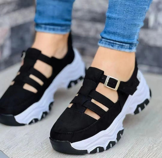 Damen Chunky Sneakers mit verstellbarem Riemen und atmungsaktiver Sohle R&B