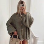 Damen Strickjacke mit oversized Schnitt und eleganten Knopfdetails R&B
