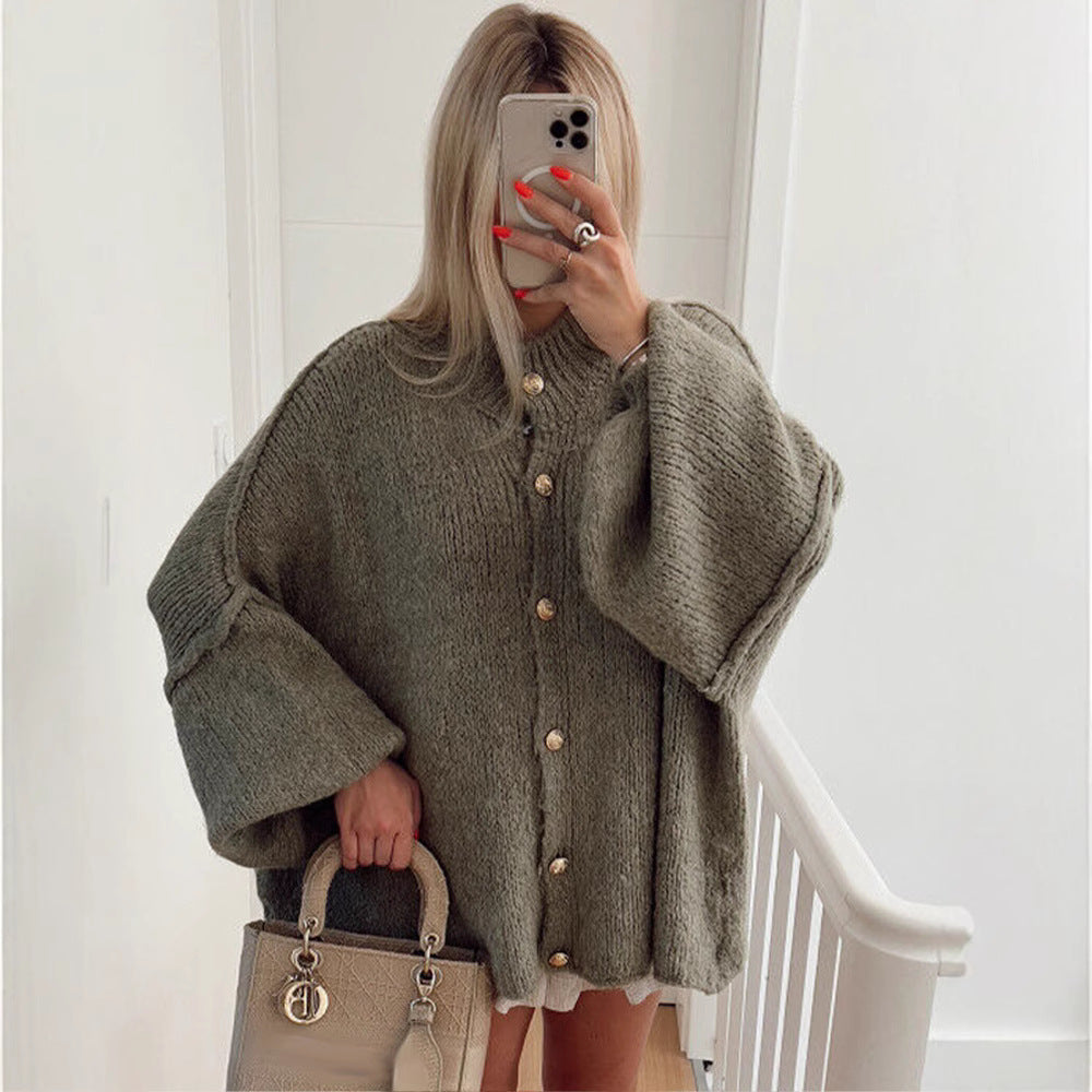 Damen Strickjacke mit oversized Schnitt und eleganten Knopfdetails R&B