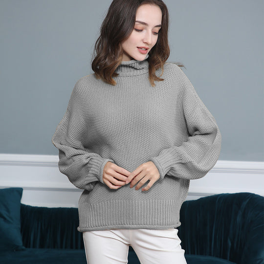 Damen Grobstrickpullover mit Rollkragen und luftiger Schnittgestaltung R&B