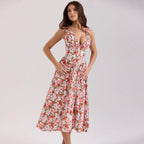 Damen Maxikleid mit floralem Design und praktischen Taschen R&B