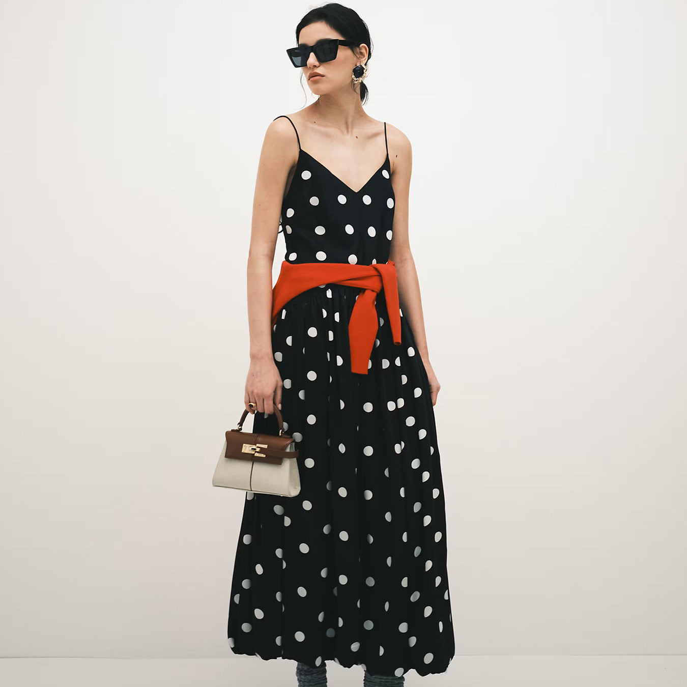 Damen Maxi-Kleid mit Punkten R&B