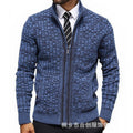Herren strukturierte Strickjacke mit eleganter Zip-Front R&B