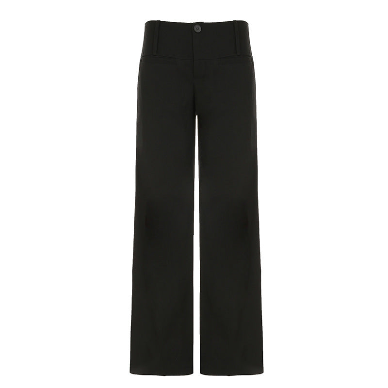 Damen Weite Chinohosen mit hohem Bund und seitlichen Taschen R&B