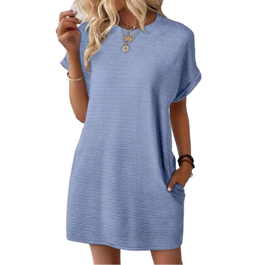 Damen Casual-Kleid mit lässigem Schnitt und praktischen Taschen R&B