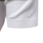 Herren nan edles Feinstrick-Poloshirt mit kurzem Metallreißverschluss, Bündchenärmeln und kontrastierten Streifenbändern R&B