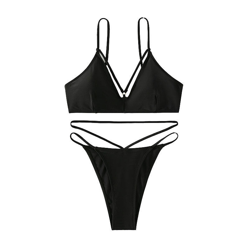 Damen Triangel-Bikini mit verstellbaren Trägern und raffiniertem Schnitt R&B
