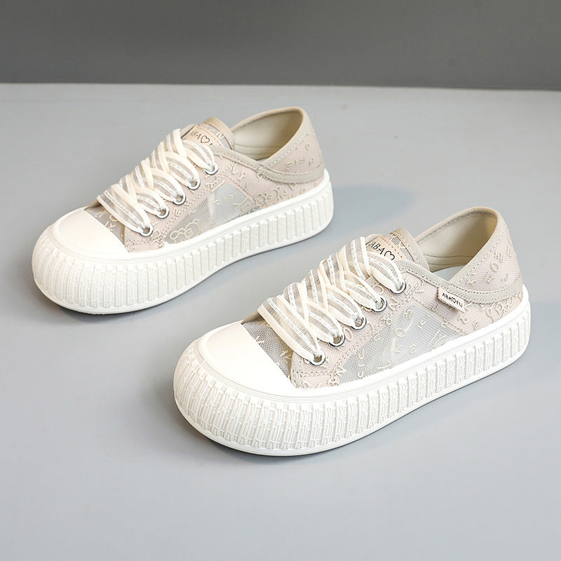 Damen modische Sneaker mit atmungsaktivem Obermaterial und elastischem Schnürsystem R&B