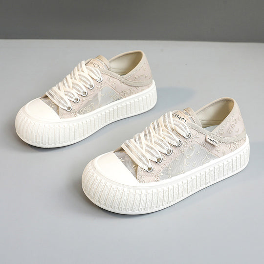 Damen modische Sneaker mit atmungsaktivem Obermaterial und elastischem Schnürsystem R&B