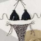 Damen Triangel-Bikini mit Spitzendetails und verstellbaren Trägern R&B
