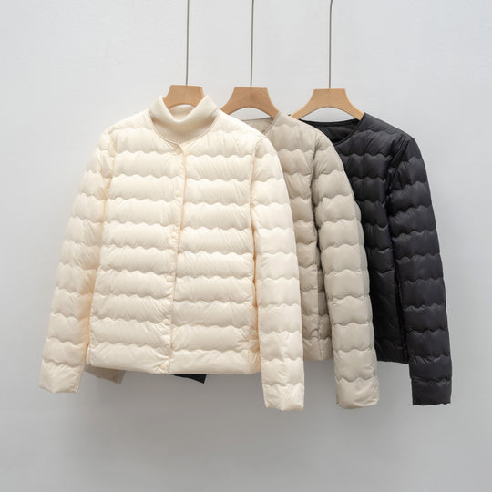 Damen Leichte gesteppte Jacke mit hochgeschlossenem Kragen und elastischen Bündchen R&B