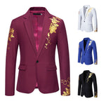 Herren eleganter Blazer mit floralem Stickdesign und feinen Details R&B