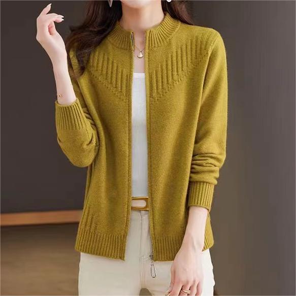 Damen Strickjacke mit hohem Kragen R&B