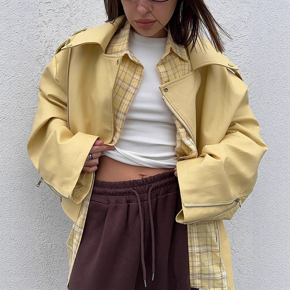 Damen Oversized Bikerjacke mit schmeichelndem Schnitt R&B