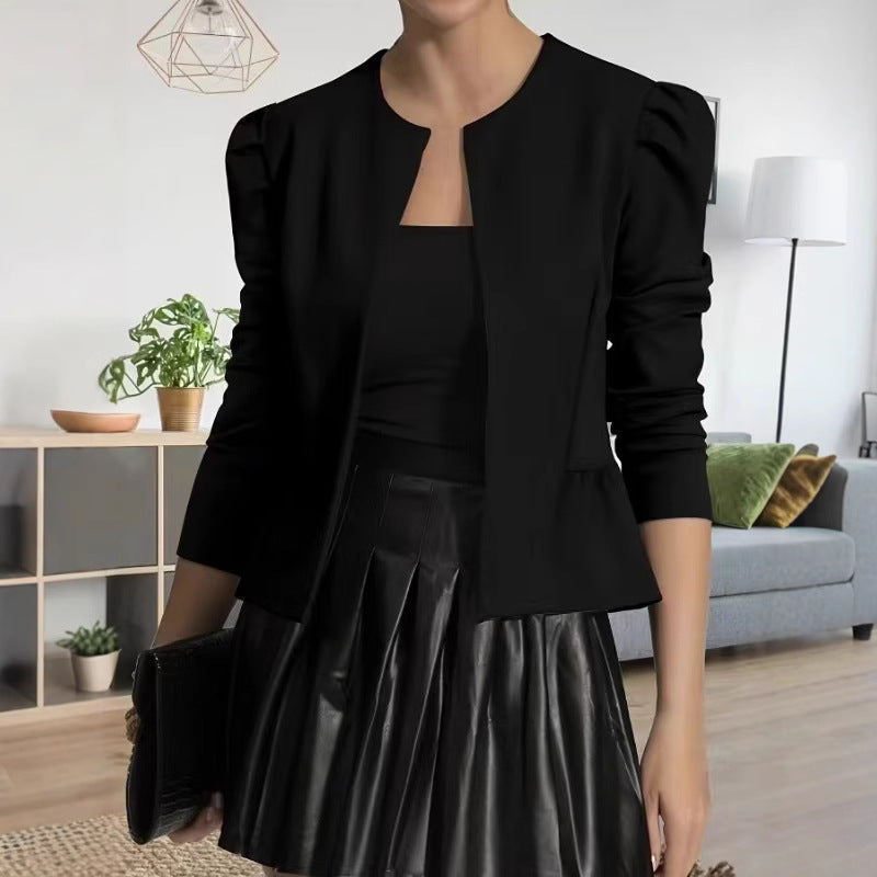 Damen Modische Blazerjacke mit Puffärmeln und strukturiertem Design R&B