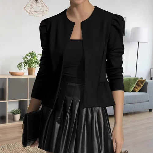 Damen Modische Blazerjacke mit Puffärmeln und strukturiertem Design R&B