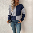 Damen gestreiftes Sweatshirt mit modischem Farbblockdesign