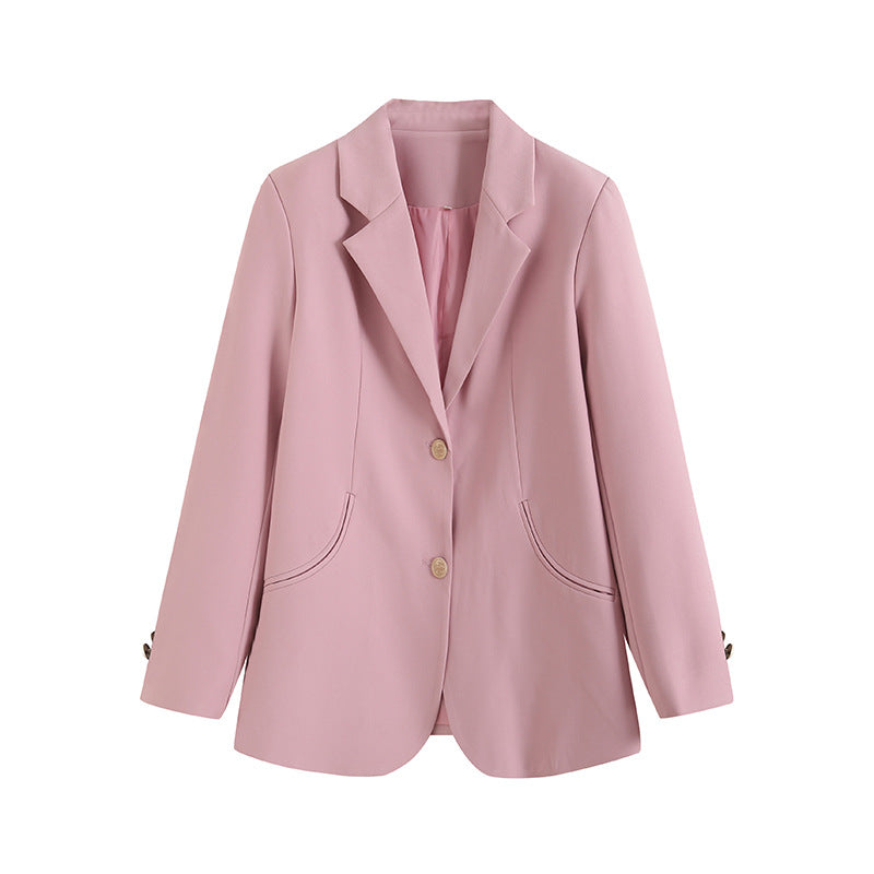 Damen elegante Blazerjacke mit strukturiertem Schnitt und praktischen Taschen R&B