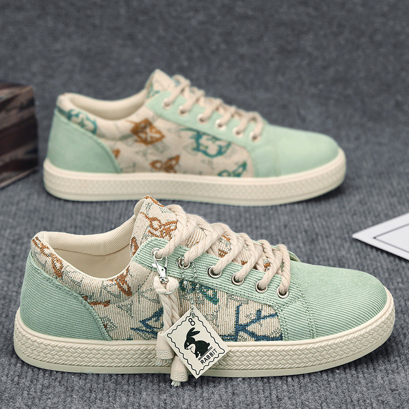Damen modische Canvas Sneakers mit einzigartigem grafischem Design R&B