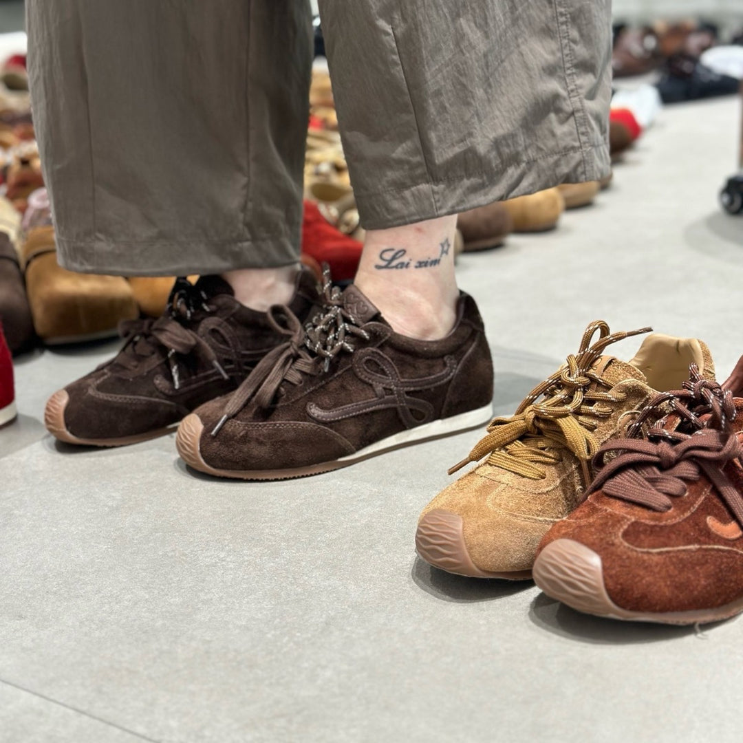 Damen modische Sneakers aus hochwertigem Wildleder mit individuell verstellbaren Schnürsenkeln R&B