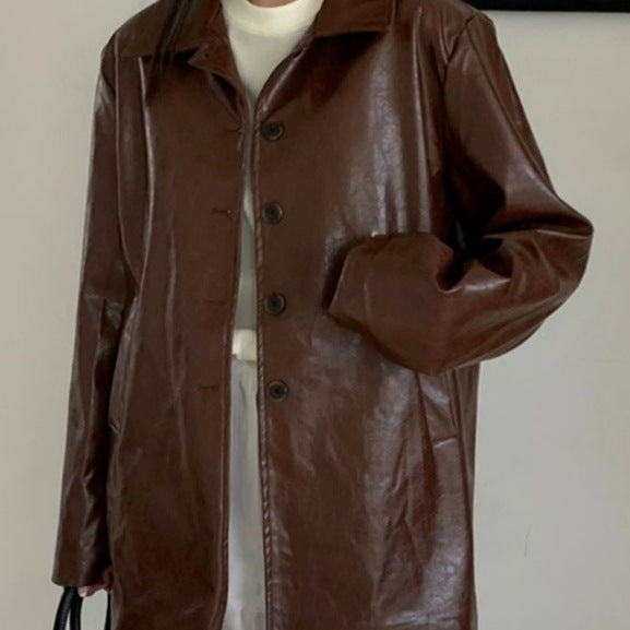Damen lässige und stylische Kunstlederjacke R&B