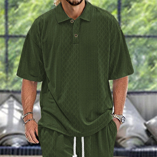 Herren Polohemd mit strukturiertem Design und bequemer Passform R&B