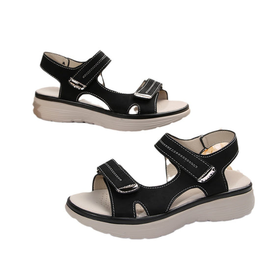 Damen Komfortsandalen mit verstellbaren Klettverschlüssen und ergonomischem Fußbett R&B