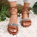 Damen Zehentrenner Sandalen mit elegantem Streifenmuster R&B
