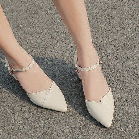 Damen elegante Halbschuhe mit modischer Schnallenverzierung und stabilen Blockabsatz R&B