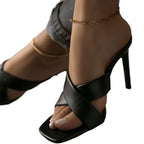 Damen High Heel Sandalen mit elegantem Kreuzriemen-Design und komfortablem Fußbett R&B