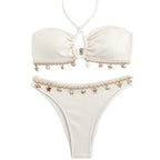 Damen Bandeau-Bikini mit Muscheldekoration R&B
