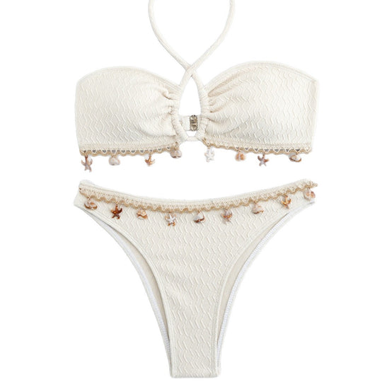 Damen Bandeau-Bikini mit Muscheldekoration R&B