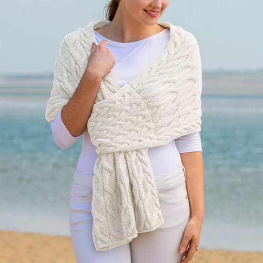 Damen Strickschal mit Zopfmuster & Vielseitigem Tragekomfort | R&B