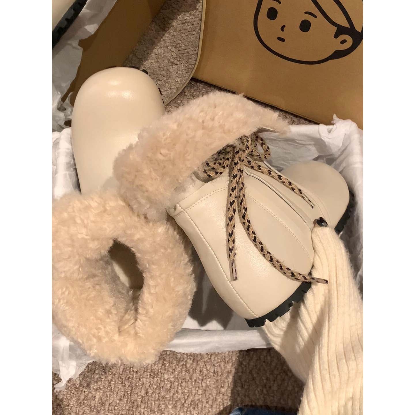 Damen Trendige Winterboots mit kuscheligem Innenfutter und stylischer Schnürung R&B