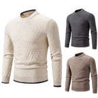 Herren strukturierter Pullover mit hochabschließendem Kragen R&B