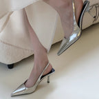 Damen elegante Slingback Pumps mit spitzem Design R&B