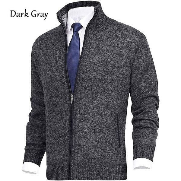 Herren modischer Strickjacke mit hohem Kragen und Reißverschluss R&B