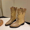 Damen Stiefeletten im Cowboy-Stil mit einzigartigem Design und kompaktem Absatz R&B