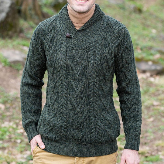Herren Strickpullover mit klassischem Kragen und strukturiertem Muster R&B