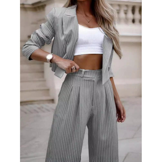 Damen modischer Karoblazer mit dazugehöriger weicher Hose R&B