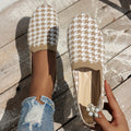 Damen Komfortable Slip-On Mokassins mit trendigem Hahnentrittmuster R&B