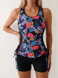 Damen Sportlicher Badeanzug mit elastischen Shorts R&B