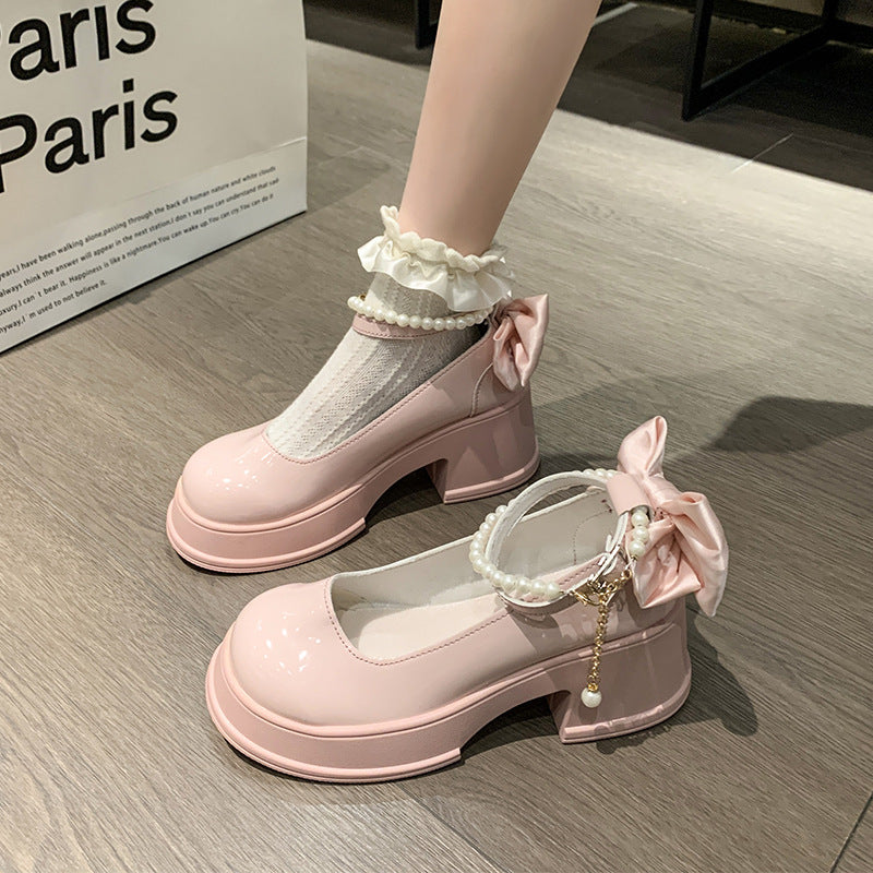 Damen elegante High Heels mit Perlen- und Rüschendetail R&B