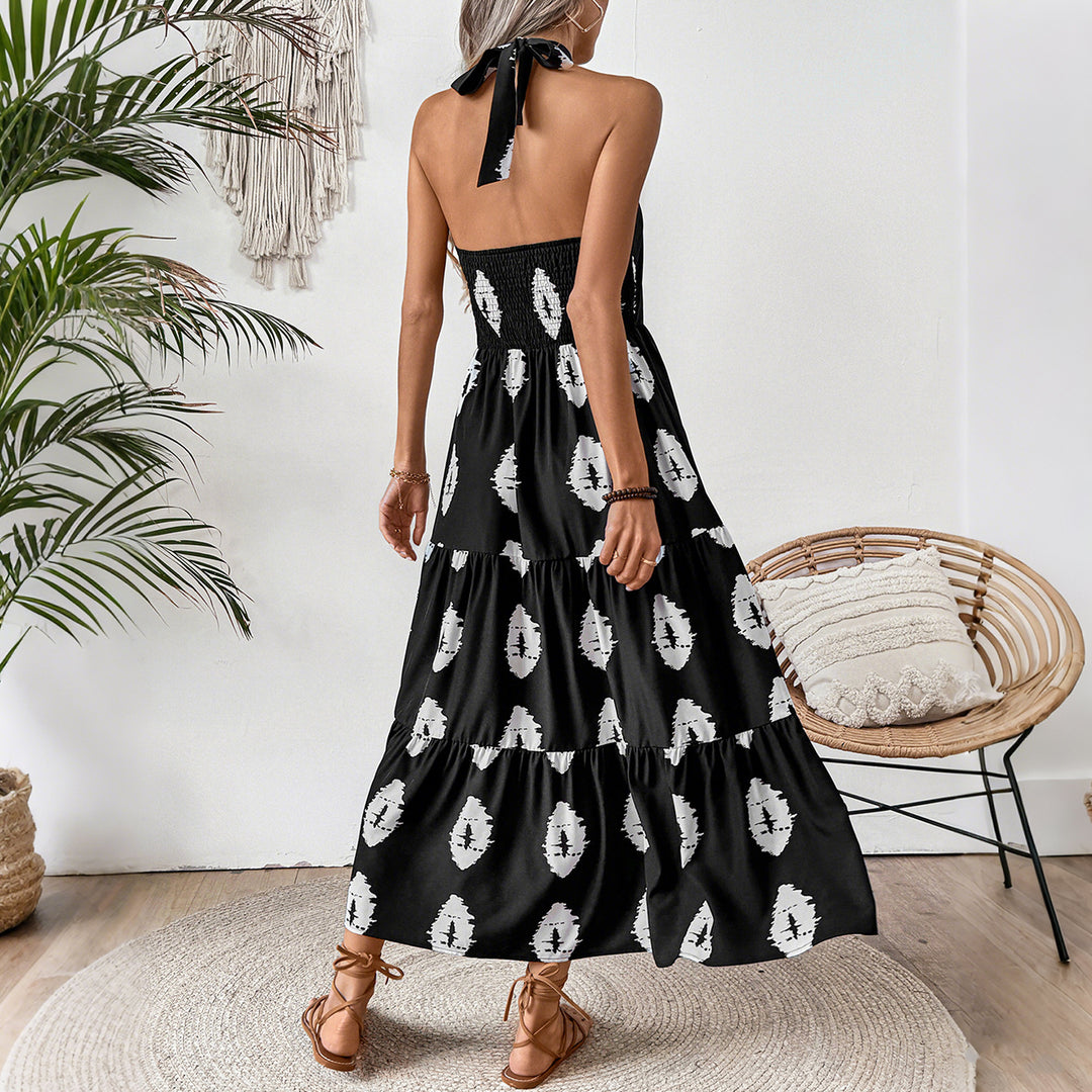 Damen Boho Maxikleid mit asymmetrischen Trägern R&B