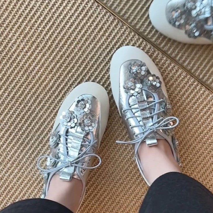 Damen modische Sneaker mit floralem Dekor R&B