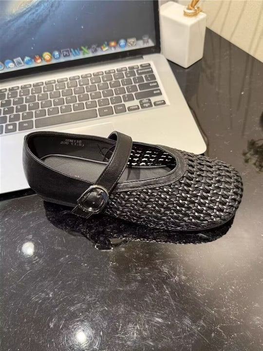 Damen Glamouröse Ballerinas mit dekorativen Riemen und geschmeidigem Obermaterial R&B