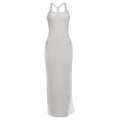 Damen figurbetontes Maxikleid mit Cross-Back-Trägern und elegantem Schnitt R&B