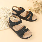 Damen Komfortable Keilsandalen mit verstellbaren Riemen und anatomischem Fußbett R&B